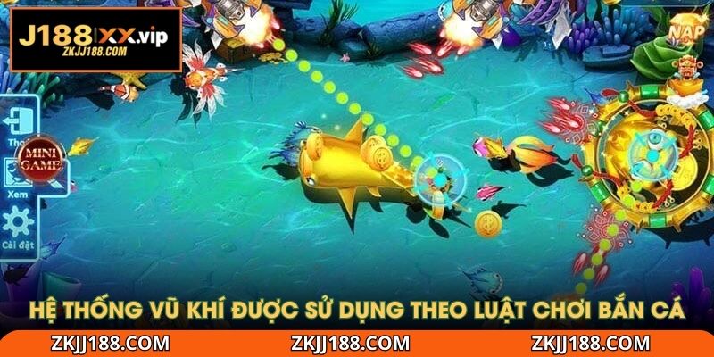 Hệ thống vũ khí được sử dụng theo luật chơi bắn cá